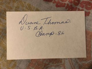 Autographed 3x5 Index Boxing Card Duane Thomas Kronk World Champ Deceased