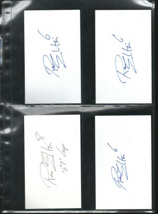 (4) Ron Ellis Autographed/signed/auto/hand - Signed Index Card 3x5 A