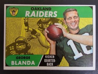 1968 Topps Football Card George Blanda 142 Nrmt Range Bv $20