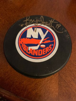 Bryan Trottier Autograph Signed Hockey Puck Auto York Islanders Official Nhl