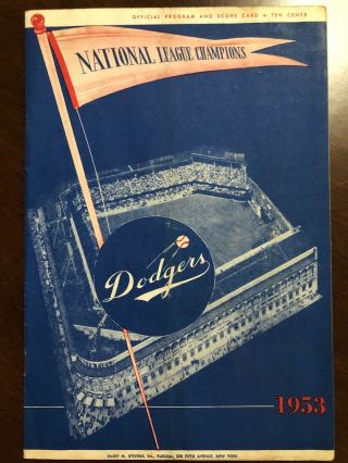 1953 Milwaukee Vs.  Brooklyn Dodgers Ebbets Field Program/no Scorecard - Orig Own