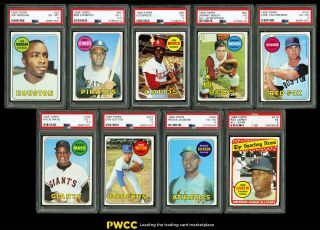 1969 Topps Low - Mid Grd Complete Set Mantle Mays Clemente Aaron Jackson Rc (pwcc)