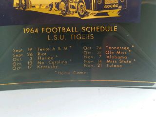 1964 Football Schedule L.  S.  U.  Tigers Home Games Dish SALA Motor Freight Line 3