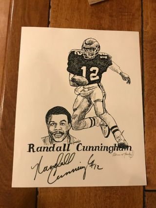 Randall Cunningham Autographed Signed 8x10 " Auto Artwork Philadelphia Eagles
