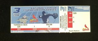 2004 Nlcs Game 3 Ticket St.  Louis Cardinals Vs Astros Jim Edmonds Walk Off H.  R.