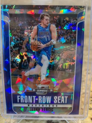 2018 - 19 Optic Contenders Luka Doncic Blue Cracked Ice Front - Row Seat
