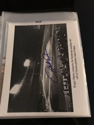 Roger Maris Yankees Hr Jack Fisher Signed 8x10 Photo