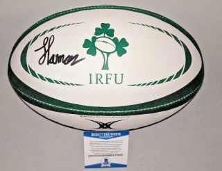 Ireland Rugby Jordan Larmour Signed Autographed Rugby Ball Beckett (bas)
