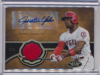 2019 Topps Tier One Justin Upton Autograph Auto Jersey Relic 50 1/1 Jsy Angels