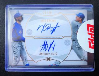 Kris Bryant Anthony Rizzo 2019 Topps Definitive Dual Auto /25 Chicago Cubs