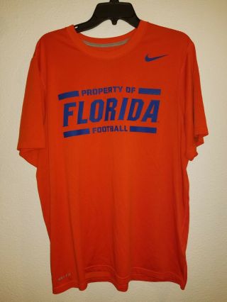 Mens Nike Dri Fit Ncaa Florida Gators Football Athletic Shirt Size Large Orange