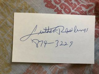 Autographed 3x5 Index Boxing Card Luther Rawlings Deceased
