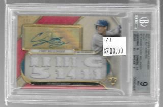 Cody Bellinger 2017 Triple Threads Ruby Auto/jersey 1/1 Bgs 9/10