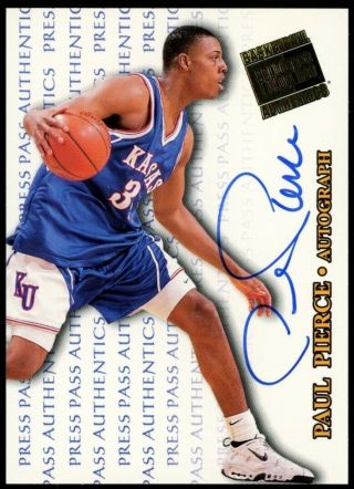 1998 Paul Pierce Press Pass Authentics Auto Autograph Celtics Rc Rookie