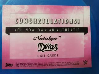 2015 Topps Chrome WWE Natalya Authentic Kiss Card.  Pink Lipstick. 2