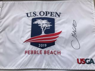 Gary Woodland Signed 2019 Us Open Pebble Beach Flag