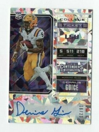 Derius Guice 2018 Contenders Draft Cracked Ice Rc Rookie Auto Autograph /23