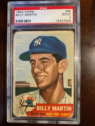 1953 Topps Billy Martin 86 Psa 2 Good York Yankeez