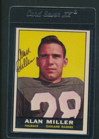 1961 Topps 185 Alan Miller Oakland Raiders Signed Auto A2407