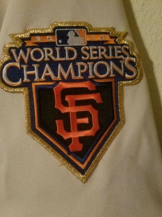Buster Posey 2010 World Series San Francisco Giants WhiteJersey Size XL Majestic 3