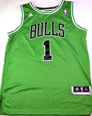 Adidas Derrick Rose 1 Jersey Chicago Bulls St Patricks Day Green Nba Size Xl