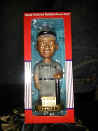 Ichiro Rookie Of The Year 2001 - Hand Painted Bobble Head Doll - Collectibl