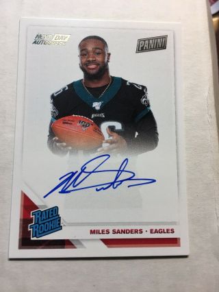 2019 Panini National Miles Sanders Rated Rookie Next Day Auto Autograph