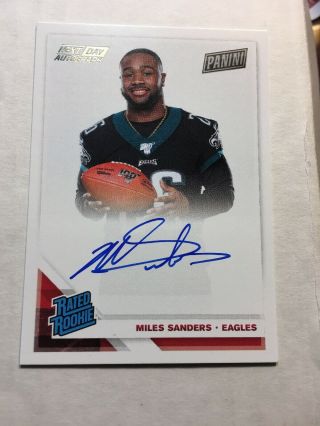 2019 Panini National MILES SANDERS Rated Rookie NEXT DAY Auto Autograph 2