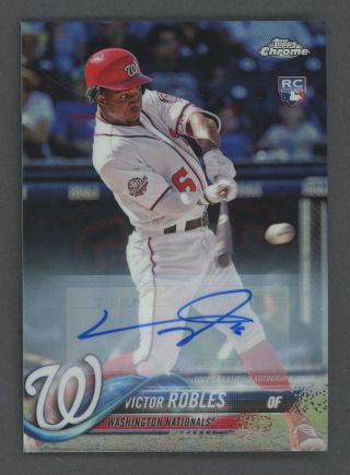 2018 Topps Chrome Update Refractor Victor Robles Nationals Rc Rookie Auto
