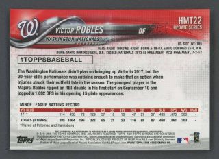 2018 Topps Chrome Update Refractor Victor Robles Nationals RC Rookie AUTO 2
