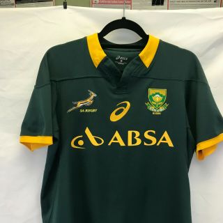 South Africa Rugby Springboks Jersey Size L Large Asics Green Absa