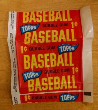 1965 Topps Baseball Card Pack Wrapper 1 Cent Very No Tears