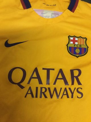 Nike Mens 2015/16 FC Barcelona Soccer Jersey Gold/Red 658785 - 740 Medium 2