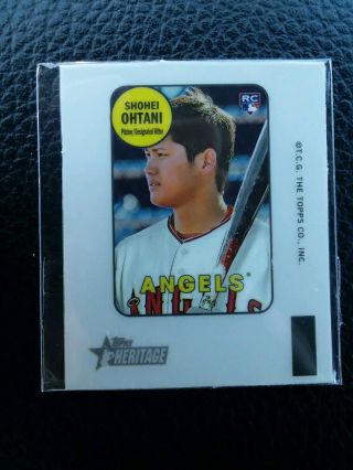 Shohei Ohtani Rc 2018 Topps Heritage High Number 1969 Mini Decal 69td - So Rookie