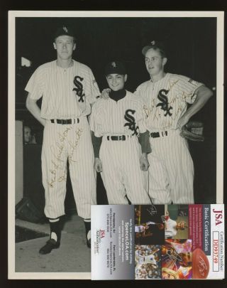 Nellie Nelson Fox & Don Lenhardt 1951 White Sox Signed Auto 8x10 Photo Jsa