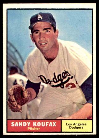1961 Topps 344 Sandy Koufax Dodgers Nm To Nm,