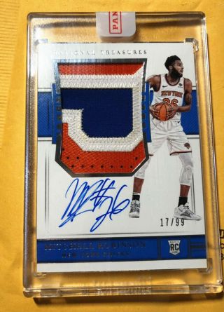 Mitchell Robinson 2018 - 19 National Treasures Rookie Patch Auto Rc Rpa /99 Sp