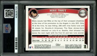 2011 Topps Update US175 MIKE TROUT Rookie Diamond Anniversary PSA 2 Good 2