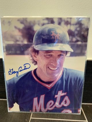Gary Carter Signed Autographed 8x10 Photo Box 1980’s Ny Mets