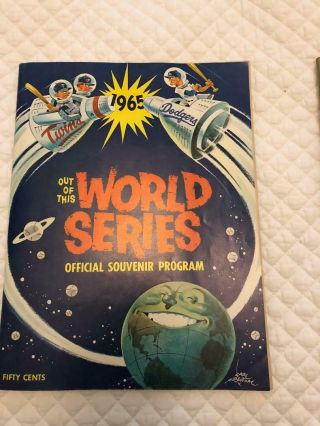 1965 World Series Program And Game Scorecard Dodgers Vs.  Twins (sk)