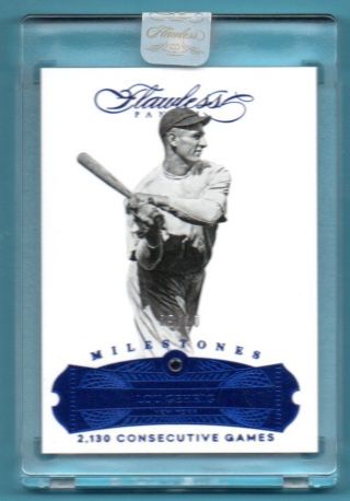 2017 Flawless Blue Sapphire Lou Gehrig /10 Sp Gem Relic - York Yankees