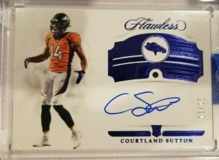 Courtland Sutton - 2018 Flawless Sapphire Gem Rookie On Card Auto 13/15 Broncos