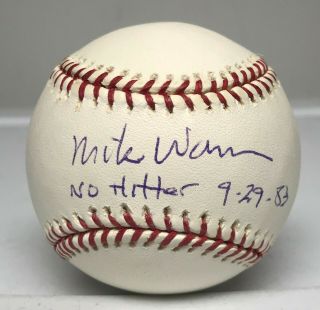 Mike Warren " 1983 No Hitter " Signed Baseball Autographed Tristar Hologram
