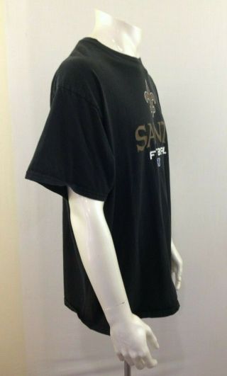 Orleans Saints Football NHL Black Mens Crew Neck Short Sleeve T Shirt Sz 2XL 3