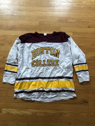 Vintage Rare Boston College Eagles Hockey Jersey Youth Xl (fits Like An Adult M)