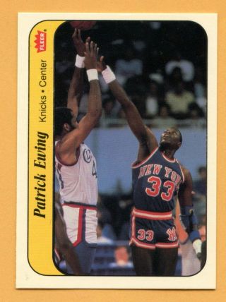 1986 - 87 Fleer Basketball Sticker 6c Patrick Ewing Knicks