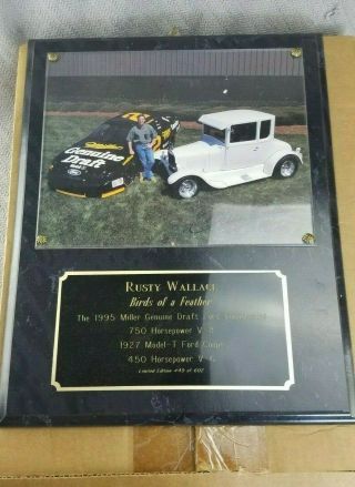 Rusty Wallace Signed Autograph 15x12 Custom Frame " Birds Of A Feather " 49of602