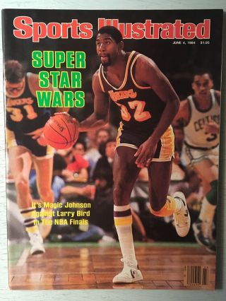 1984 Magic Johnson Los Angeles Lakers Sports Illustrated Label Removed