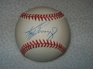 Ken Griffey Jr.  Hof Autographed Al Gene Budig Baseball Mariners Reds 6