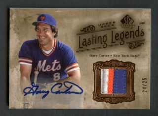 2005 Sp Legendary Cuts Lasting Legends Gary Carter Mets 4 - Color Patch Auto /25